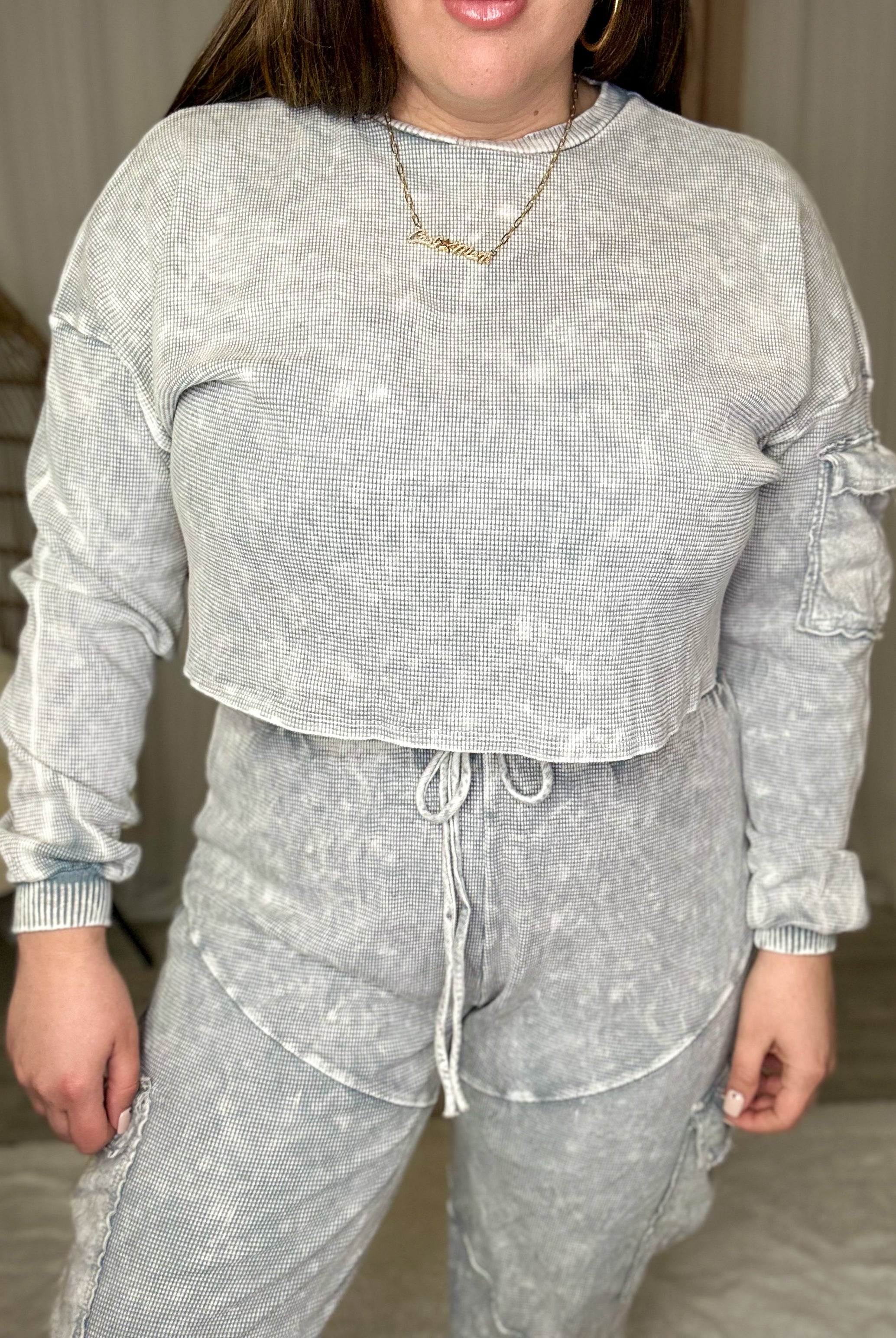 RESTOCK: On a Roll Long Sleeve Top-120 Long Sleeve Tops-J. Her-Heathered Boho Boutique, Women's Fashion and Accessories in Palmetto, FL
