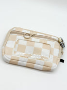 DOORBUSTER: Checkered Print Wristlet-320 Bags-Heathered Boho-Heathered Boho Boutique, Women's Fashion and Accessories in Palmetto, FL