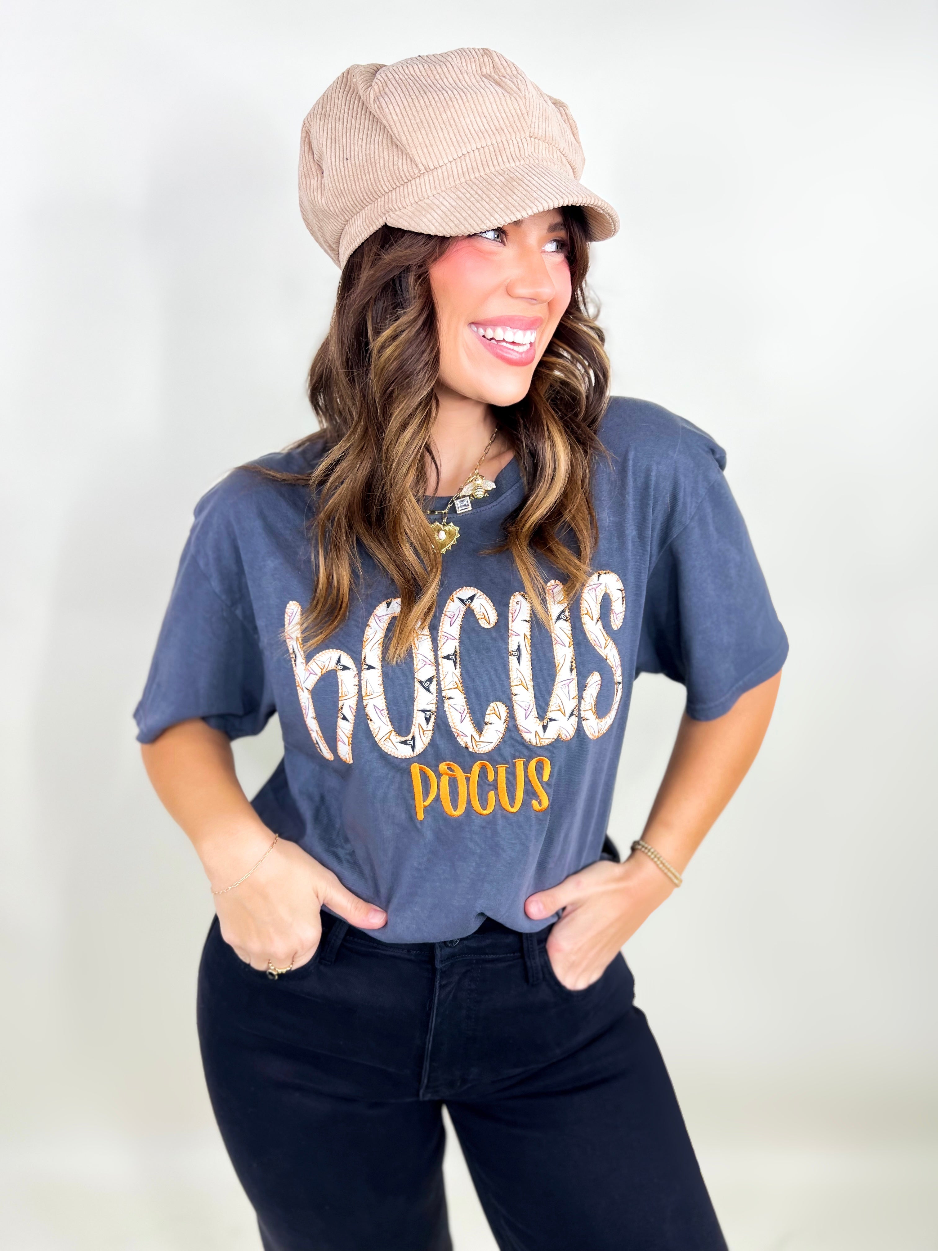 Hocus Pocus Witch Hat Tee-130 Graphic Tees-SOUTHERN BELLE-Heathered Boho Boutique, Women's Fashion and Accessories in Palmetto, FL