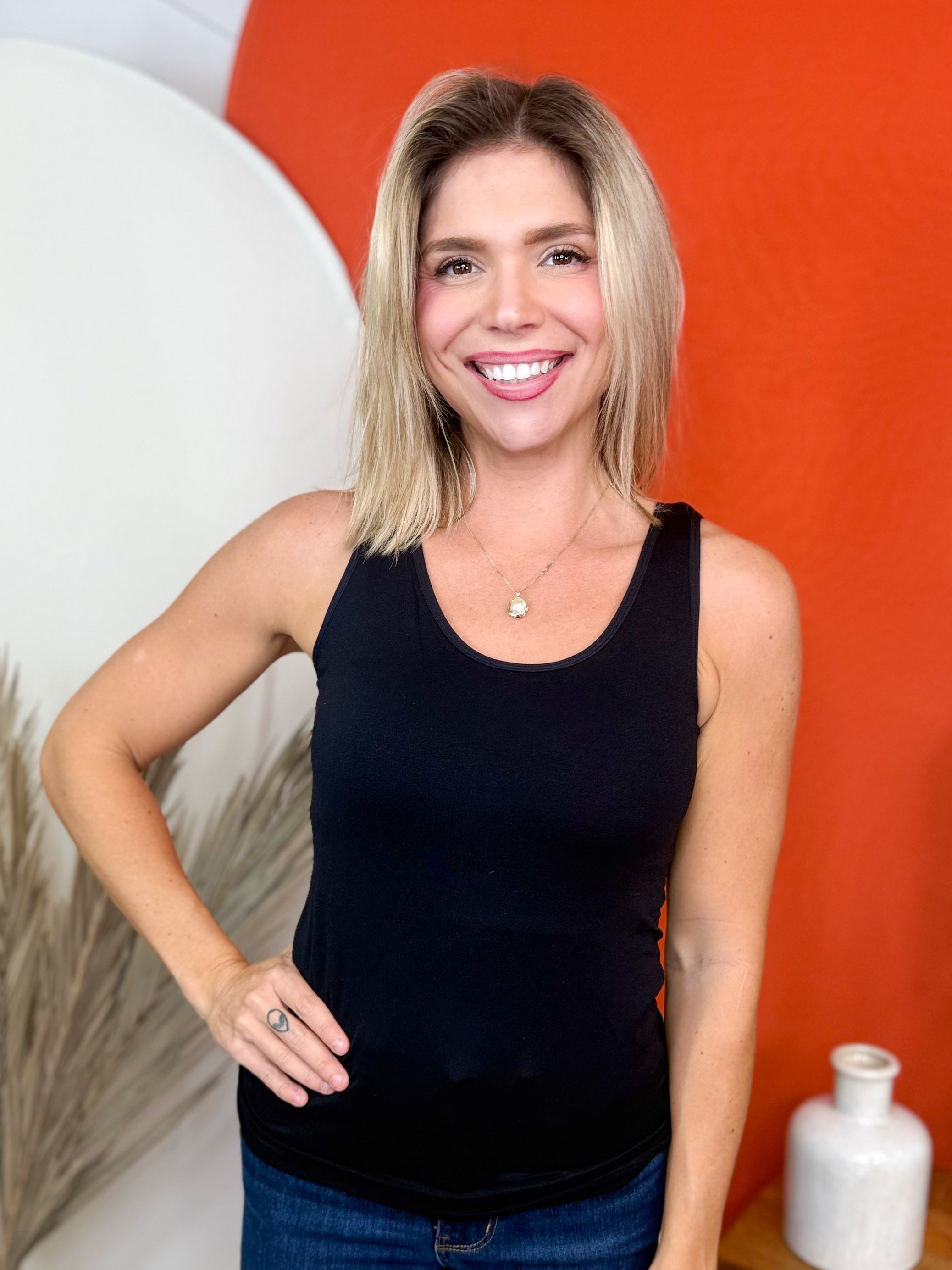 Easy Life Built in Bra Tank Top-100 TANK/CROP TOPS-YELETE-Heathered Boho Boutique, Women's Fashion and Accessories in Palmetto, FL