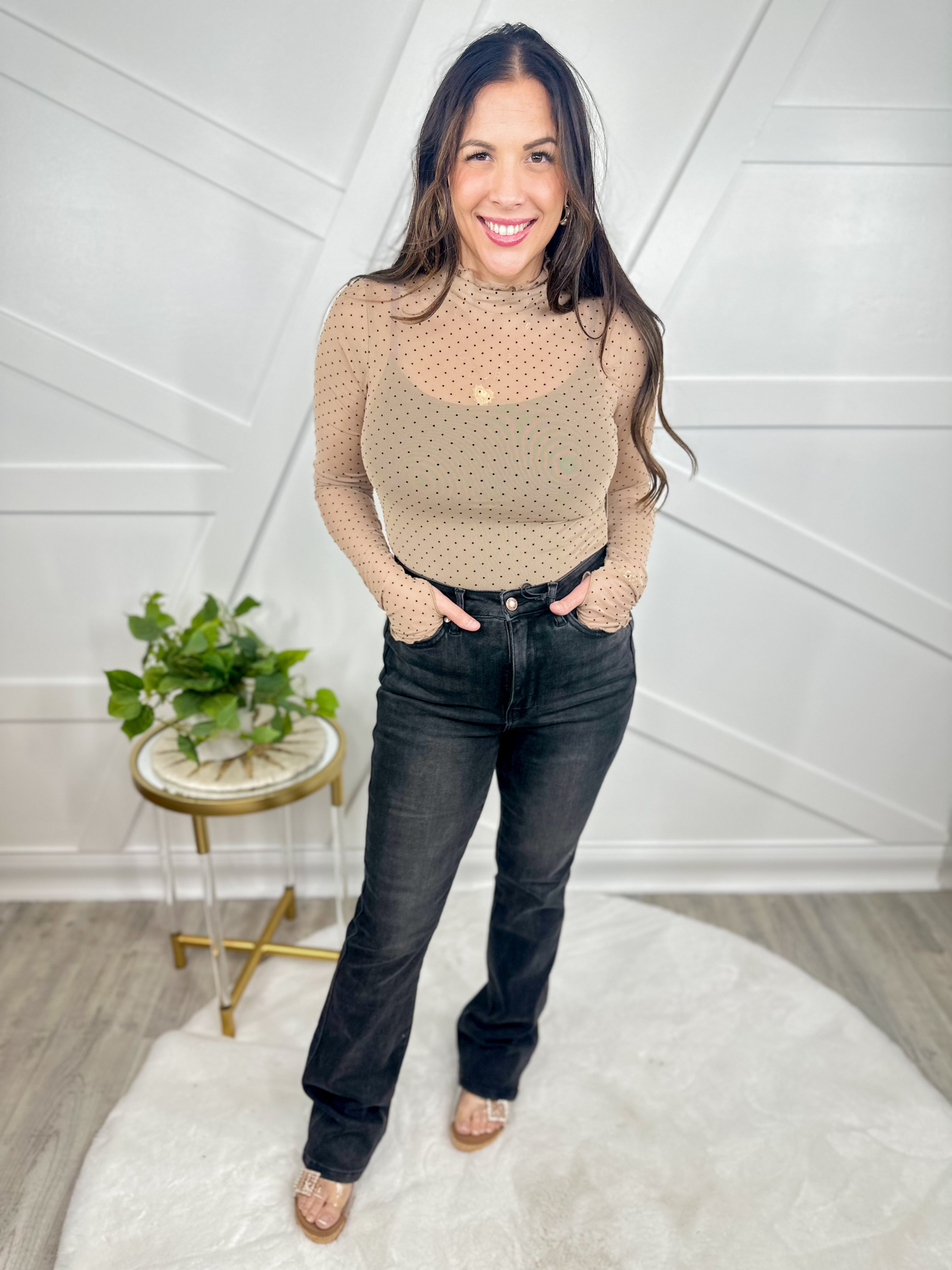 Smitten Mesh Top-120 Long Sleeve Tops-Sweet Generis-Heathered Boho Boutique, Women's Fashion and Accessories in Palmetto, FL