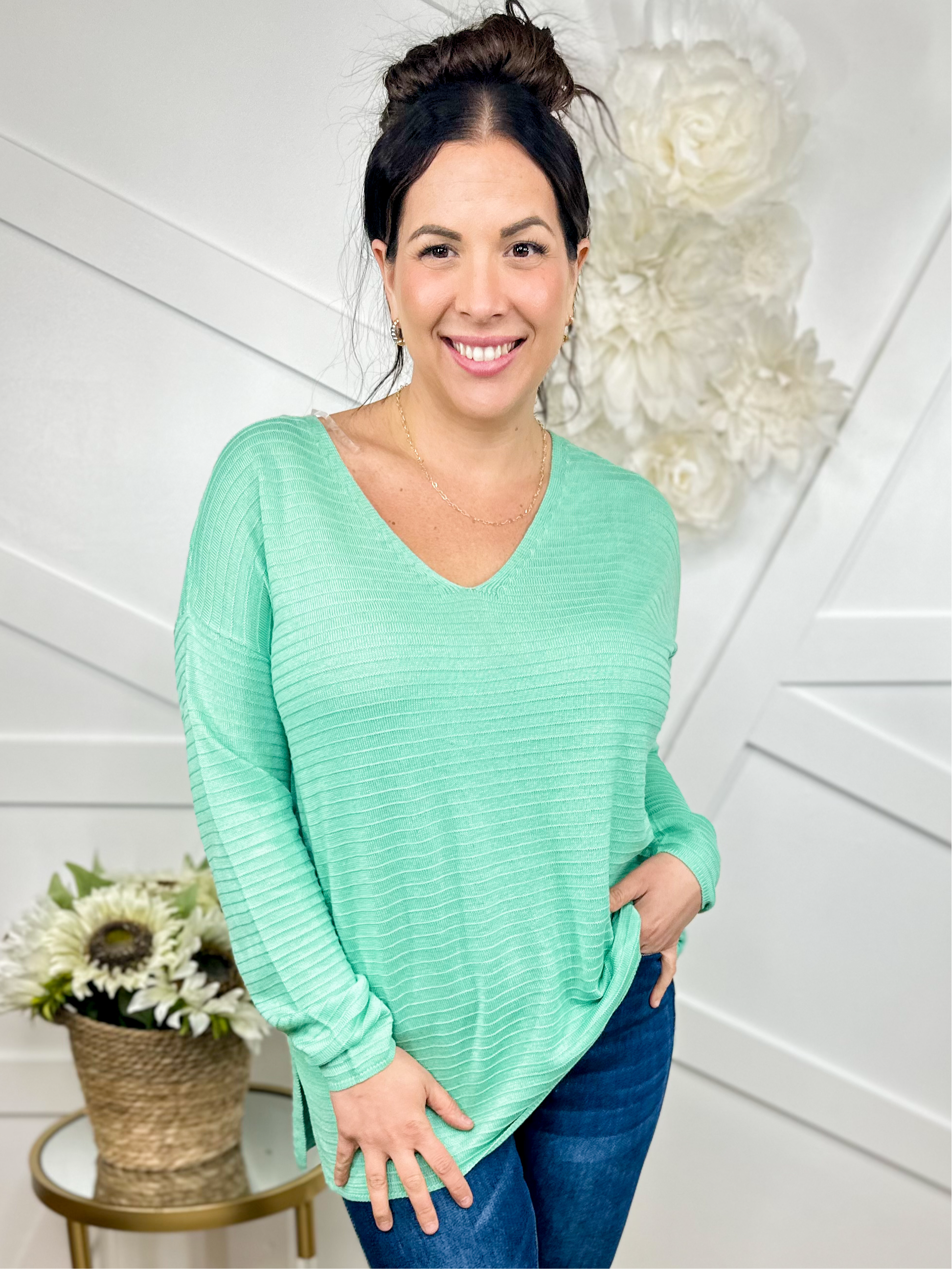 Part of the Plan Long sleeve Top-120 Long Sleeve Tops-Staccato-Heathered Boho Boutique, Women's Fashion and Accessories in Palmetto, FL