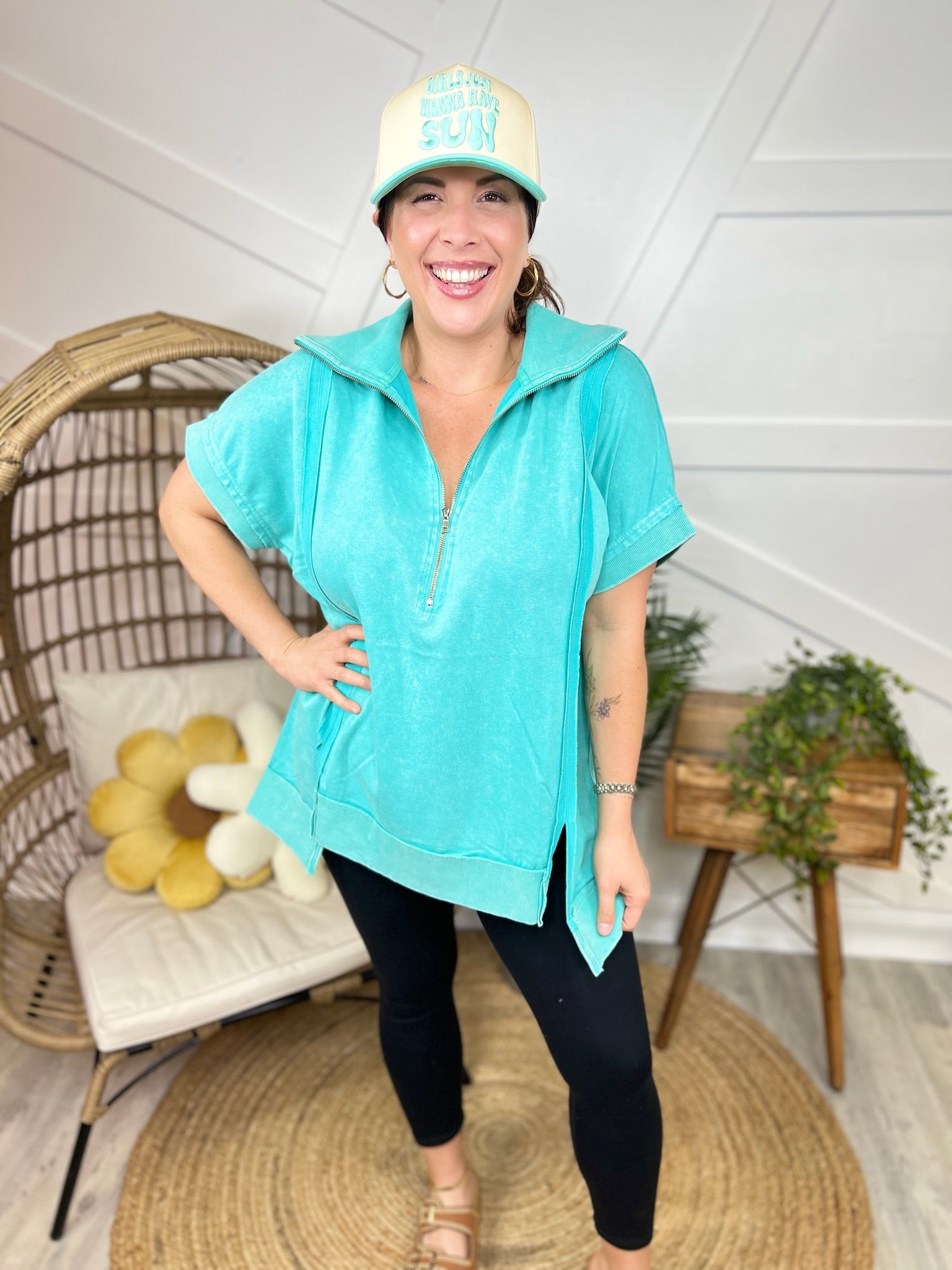 Total Makeover Top-110 SHORT SLEEVE TOP-STITCH & CO-Heathered Boho Boutique, Women's Fashion and Accessories in Palmetto, FL