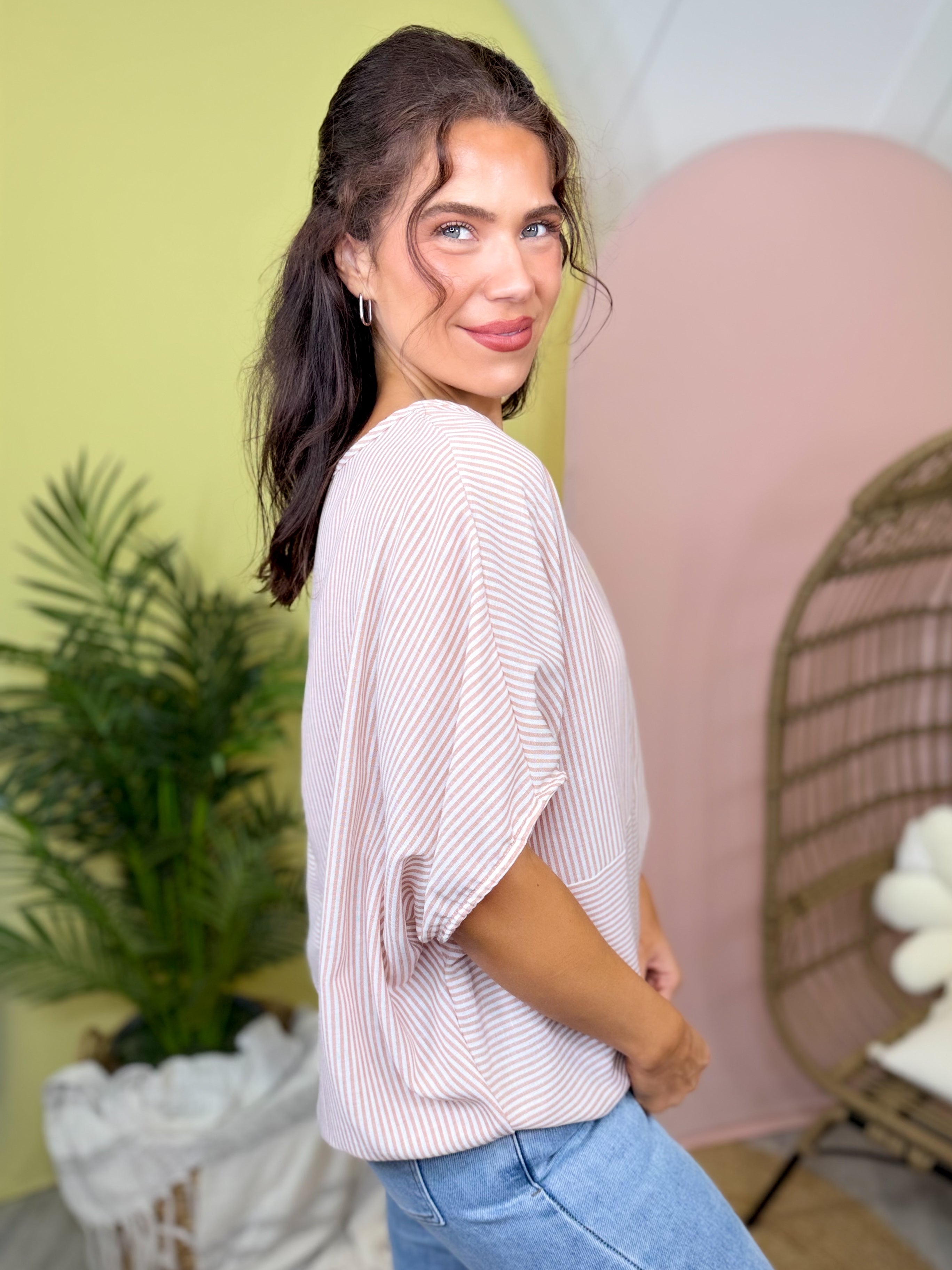 Coastal Calm Oversized Top-110 SHORT SLEEVE TOP-SEW IN LOVE-Heathered Boho Boutique, Women's Fashion and Accessories in Palmetto, FL
