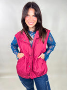 Snap Button Down Puffer Vest-200 Jackets/Shackets-HAPTICS-Heathered Boho Boutique, Women's Fashion and Accessories in Palmetto, FL