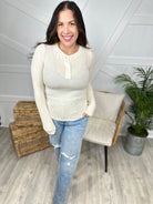 Closer Long Sleeve Top-120 Long Sleeve Tops-White Birch-Heathered Boho Boutique, Women's Fashion and Accessories in Palmetto, FL