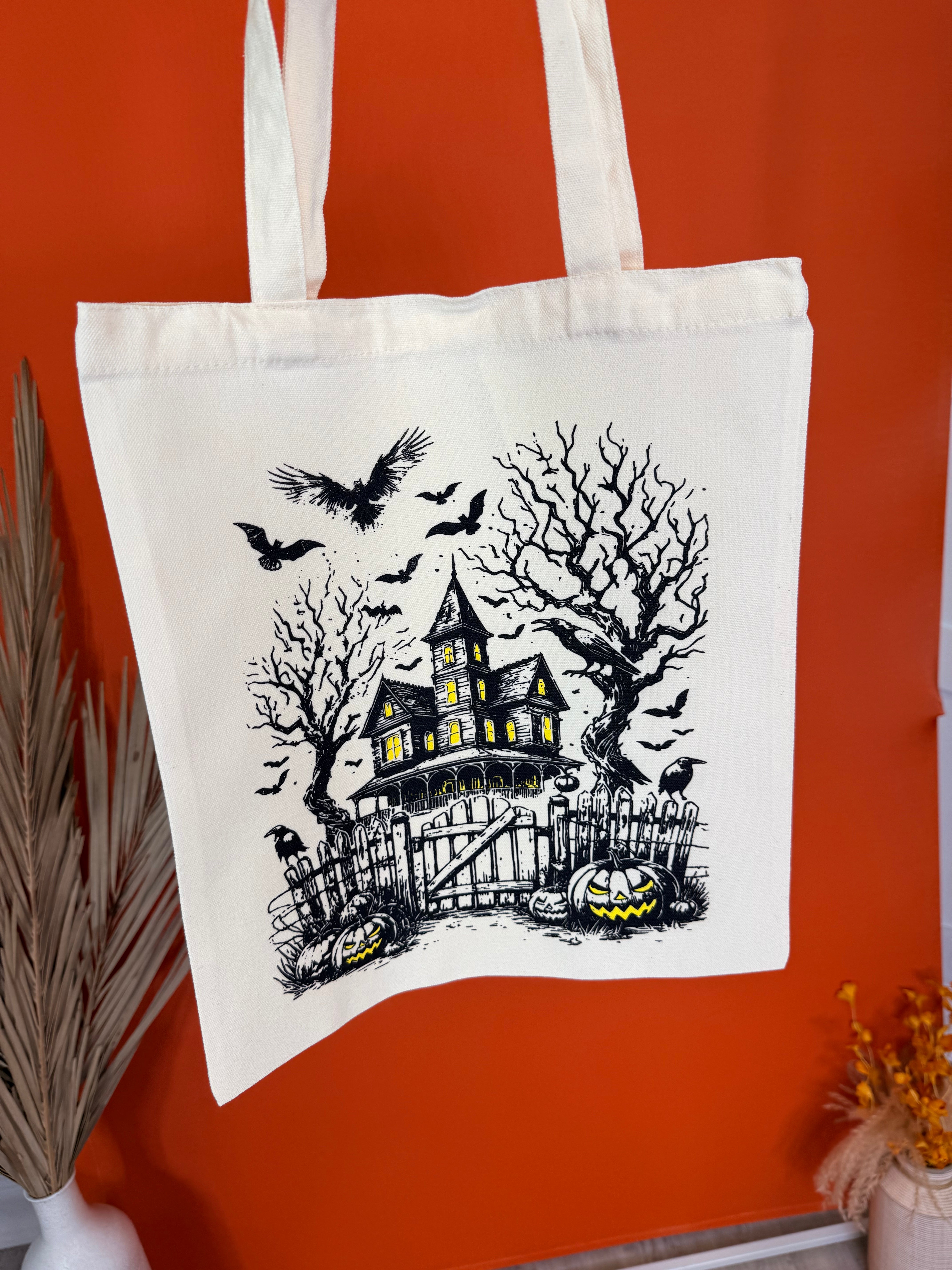 Uncle John's Haunted House Graphic Tote-320 Bags-Heathered Boho-Heathered Boho Boutique, Women's Fashion and Accessories in Palmetto, FL
