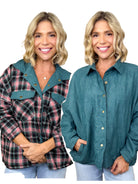 Split Personality Reversible Jacket-200 JACKETS/SHACKETS-J.NNA-Heathered Boho Boutique, Women's Fashion and Accessories in Palmetto, FL