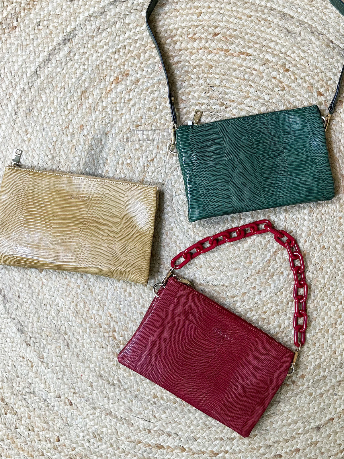 Izzy Lizard Crossbody Bag – Chain Strap-320 Bags-Jen & Co.-Heathered Boho Boutique, Women's Fashion and Accessories in Palmetto, FL