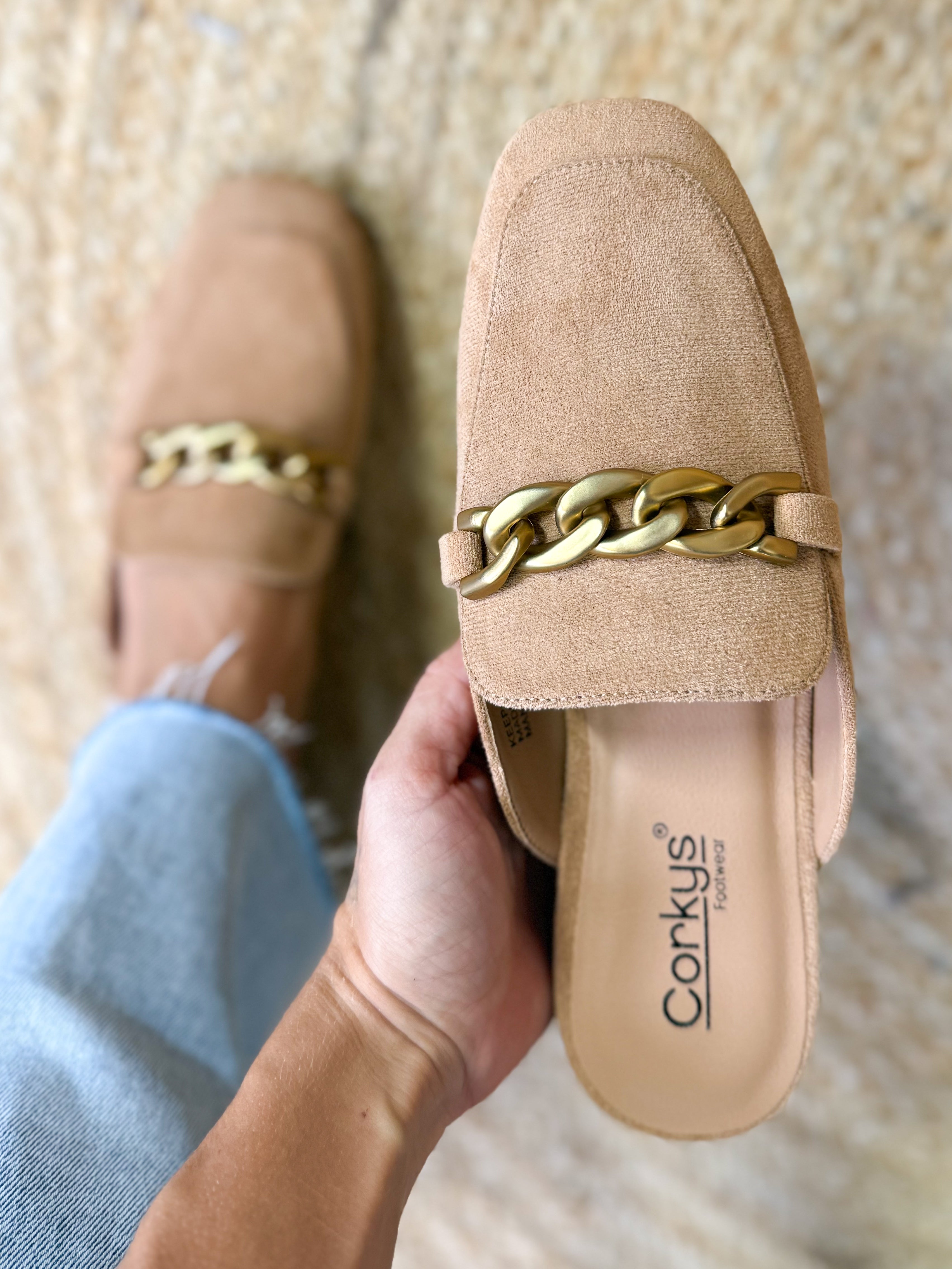 Keepsake Loafers - Camel Faux Suede-350 Shoes-Corkys-Heathered Boho Boutique, Women's Fashion and Accessories in Palmetto, FL