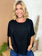 BLACK FRIDAY: Laguna Top-110 Short Sleeve Top-MONO B-Heathered Boho Boutique, Women's Fashion and Accessories in Palmetto, FL