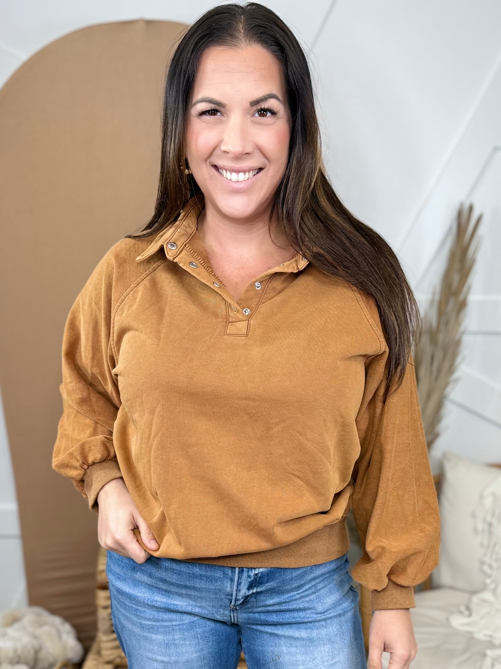Deal of the Day: Reset Long Sleeve Pullover-120 LONG SLEEVE TOPS-SHE + SKY-Heathered Boho Boutique, Women's Fashion and Accessories in Palmetto, FL