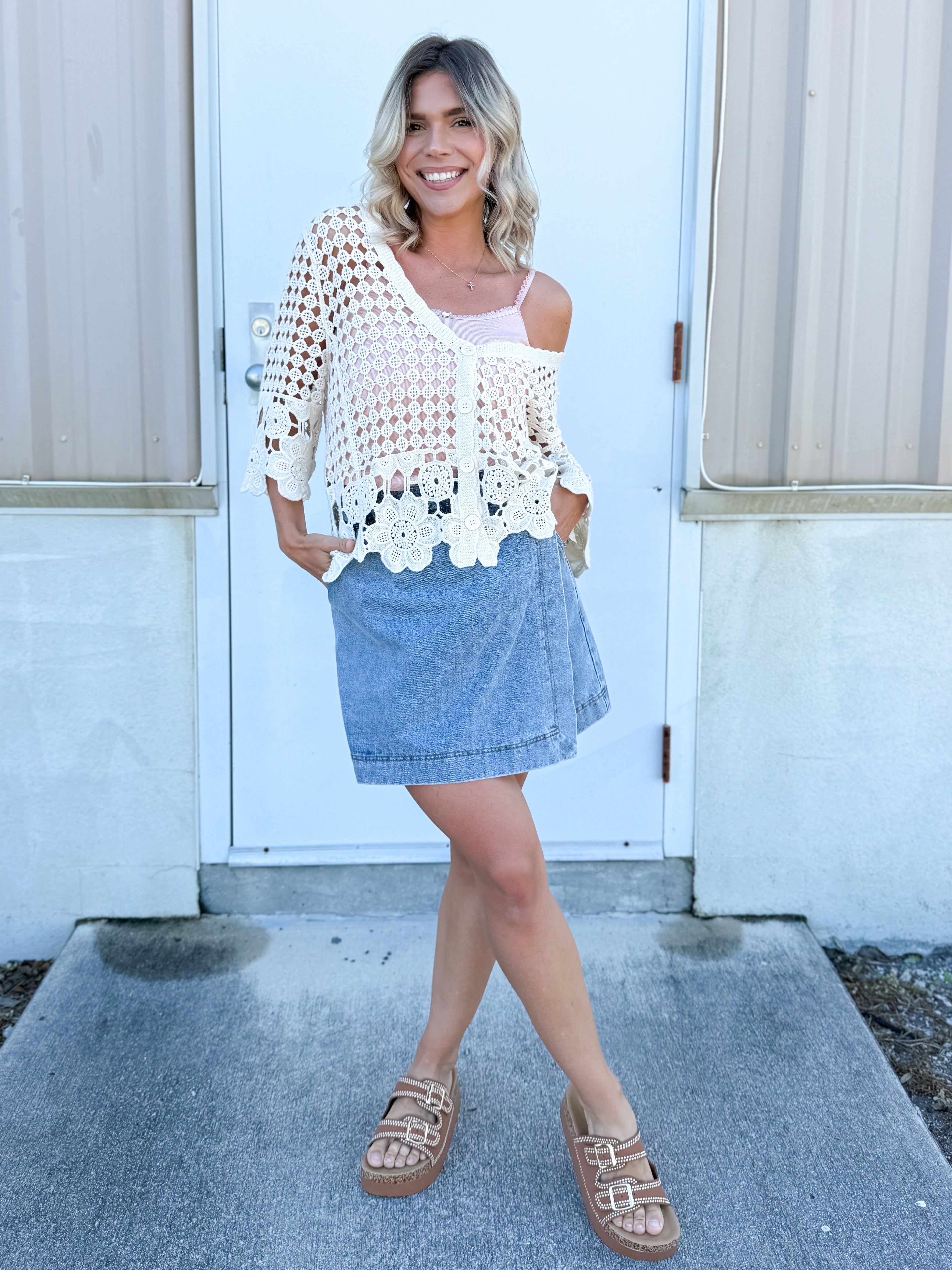 All-Day Denim Skort-170 SKORTS/SKIRTS-SEW IN LOVE-Heathered Boho Boutique, Women's Fashion and Accessories in Palmetto, FL