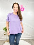 Great Day Top-110 Short Sleeve Top-Zenana-Heathered Boho Boutique, Women's Fashion and Accessories in Palmetto, FL