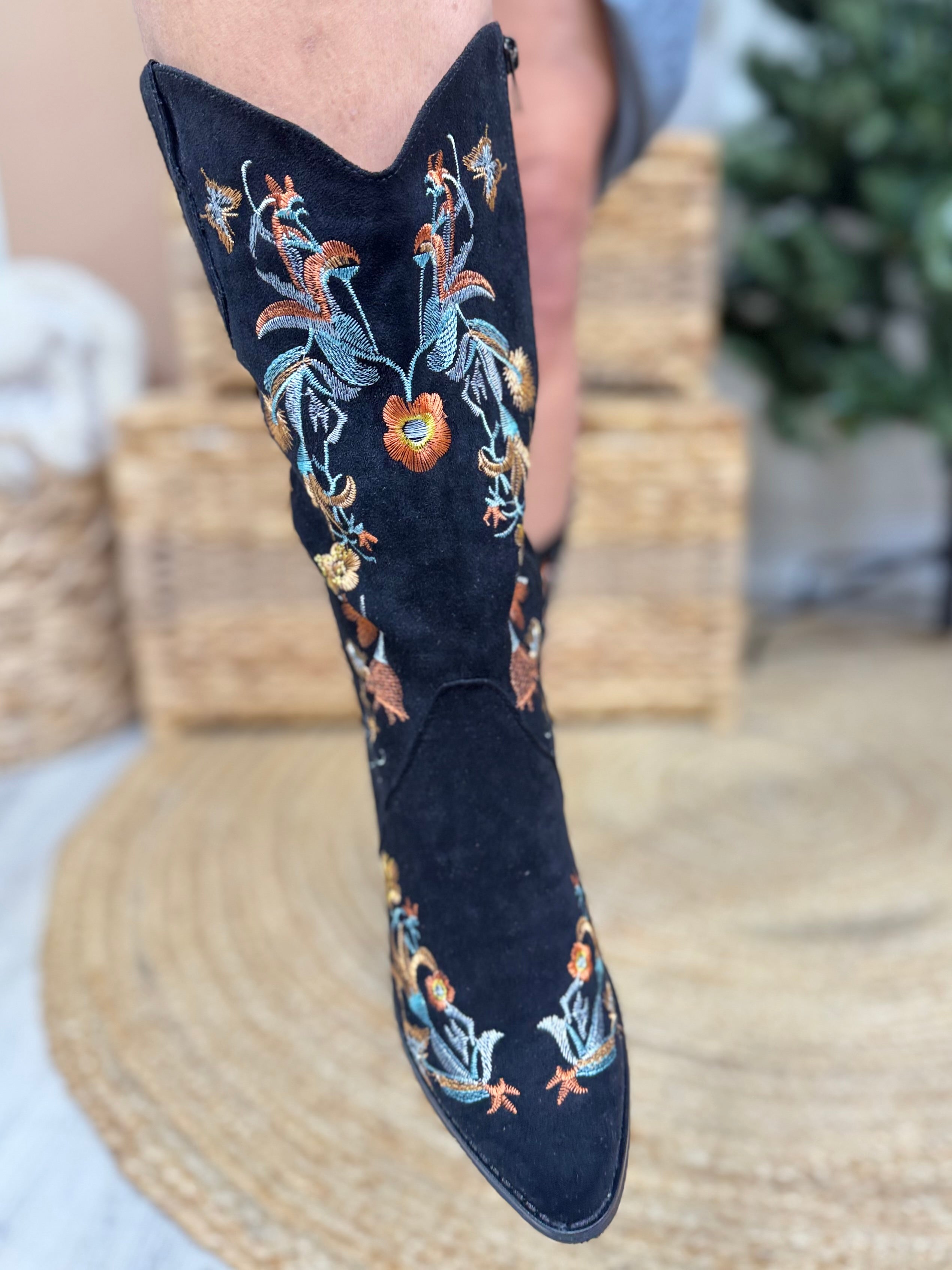 Ever After Boots - Black Suede-350 SHOES-OLEM SHOE-Heathered Boho Boutique, Women's Fashion and Accessories in Palmetto, FL