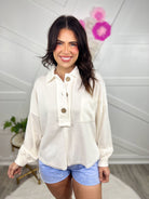 Live More Top-120 Long Sleeve Tops-Blu Pepper-Heathered Boho Boutique, Women's Fashion and Accessories in Palmetto, FL