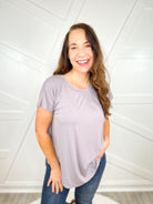 Unforgettable Top-110 SHORT SLEEVE TOP-SEW IN LOVE-Heathered Boho Boutique, Women's Fashion and Accessories in Palmetto, FL