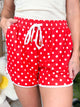 Red Polka Dot Everyday Shorts-160 SHORTS-Jess Lea-Heathered Boho Boutique, Women's Fashion and Accessories in Palmetto, FL