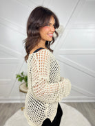 Taking Off Knit Top-120 Long Sleeve Tops-Pol-Heathered Boho Boutique, Women's Fashion and Accessories in Palmetto, FL