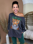 Boujee Diamond Cheetah Graphic Sweatshirt- Custom Cut-130 Graphic Tees-Heathered Boho-Heathered Boho Boutique, Women's Fashion and Accessories in Palmetto, FL