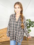 Weekend Fun Flannel Top-120 Long Sleeve Tops-Adora-Heathered Boho Boutique, Women's Fashion and Accessories in Palmetto, FL