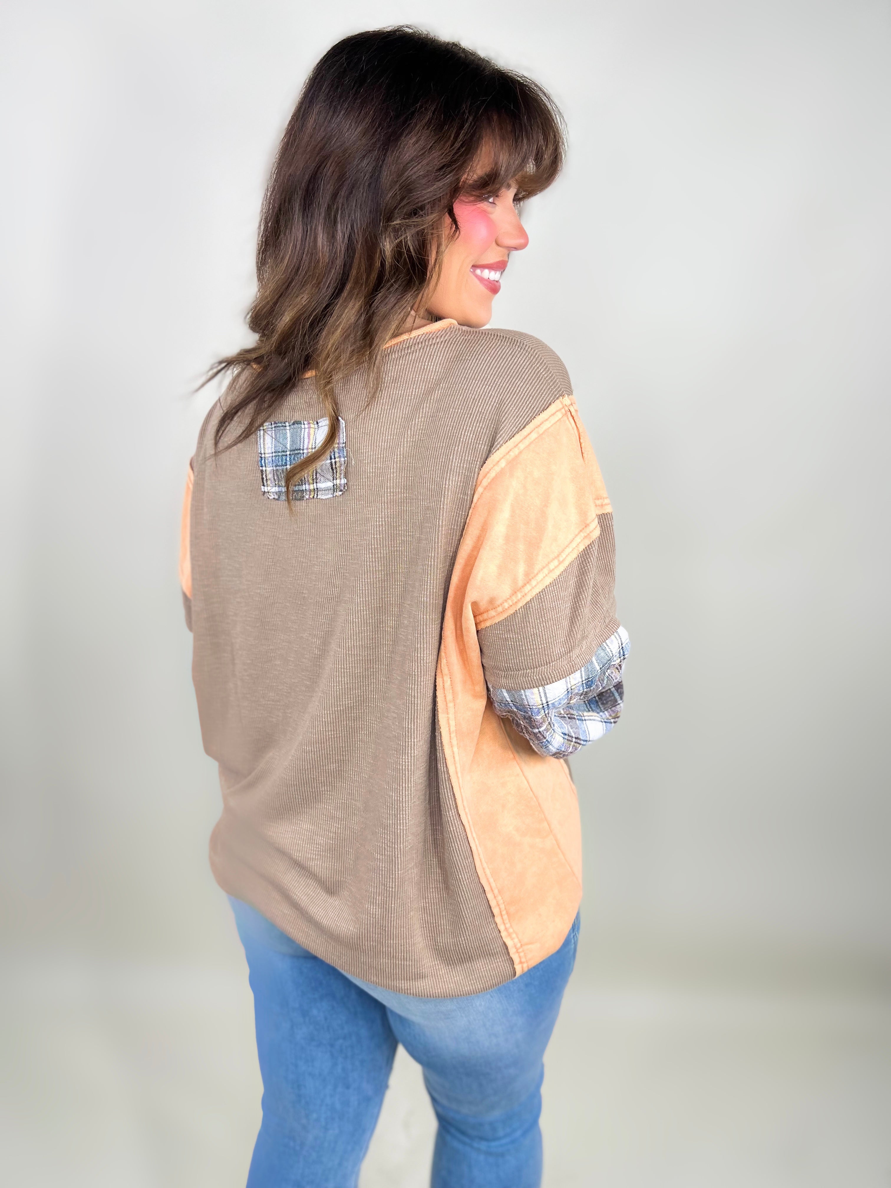 RESTOCK : Peace and Plenty Long Sleeve Top-120 Long Sleeve Tops-Easel-Heathered Boho Boutique, Women's Fashion and Accessories in Palmetto, FL