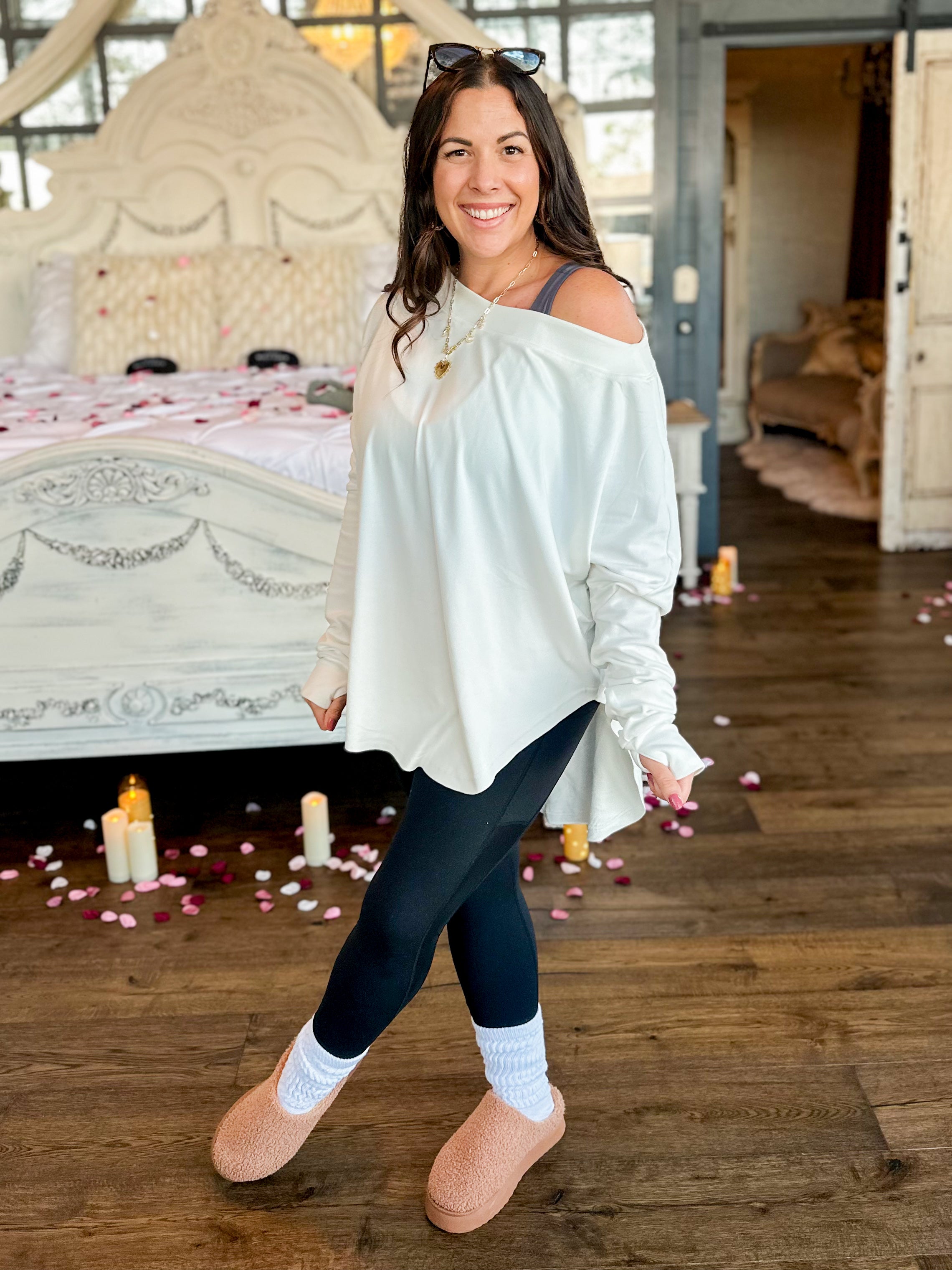 Zoey Athleisure Top-120 Long Sleeve Tops-Blakeley-Heathered Boho Boutique, Women's Fashion and Accessories in Palmetto, FL