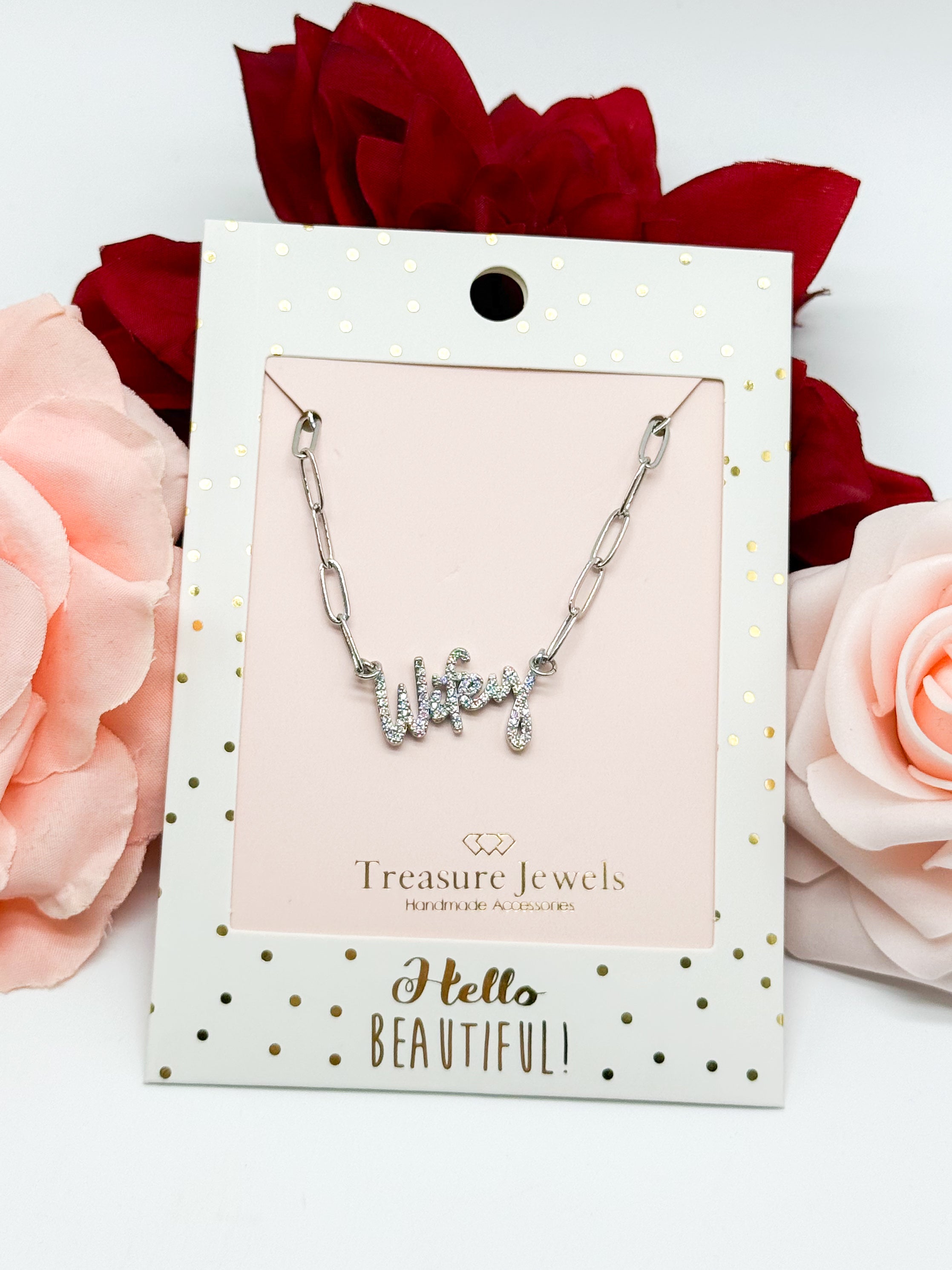 BLACK FRIDAY: Wifey Necklace-310 Jewelry-TREASURE JEWELS-Heathered Boho Boutique, Women's Fashion and Accessories in Palmetto, FL