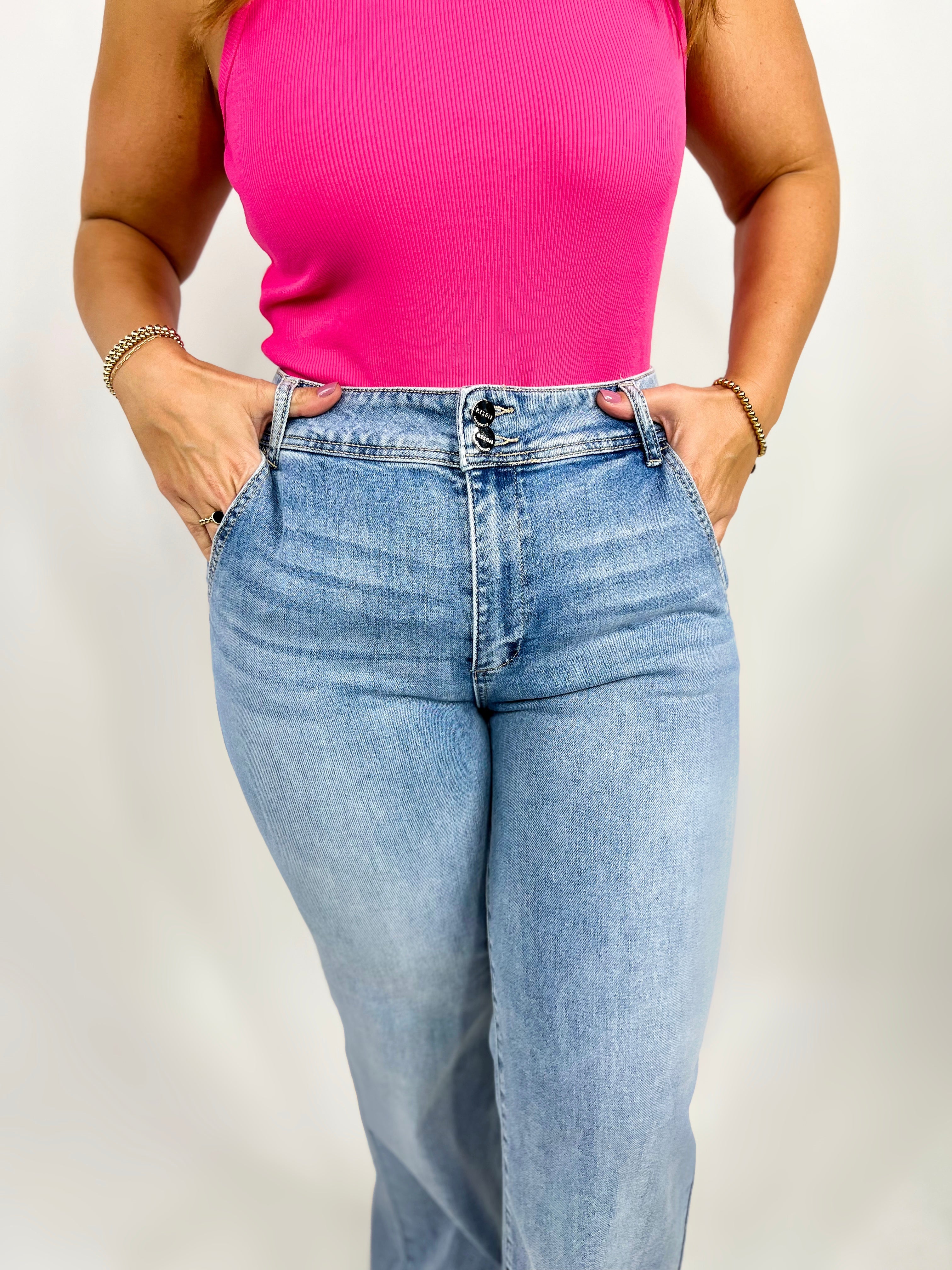 Effortless Wide Leg Jeans By Risen Jeans-190 Jeans-Risen Jeans-Heathered Boho Boutique, Women's Fashion and Accessories in Palmetto, FL