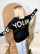 Restock: Be Yourself Sweatshirt-120 Long Sleeve Tops-Jade by Jane-Heathered Boho Boutique, Women's Fashion and Accessories in Palmetto, FL