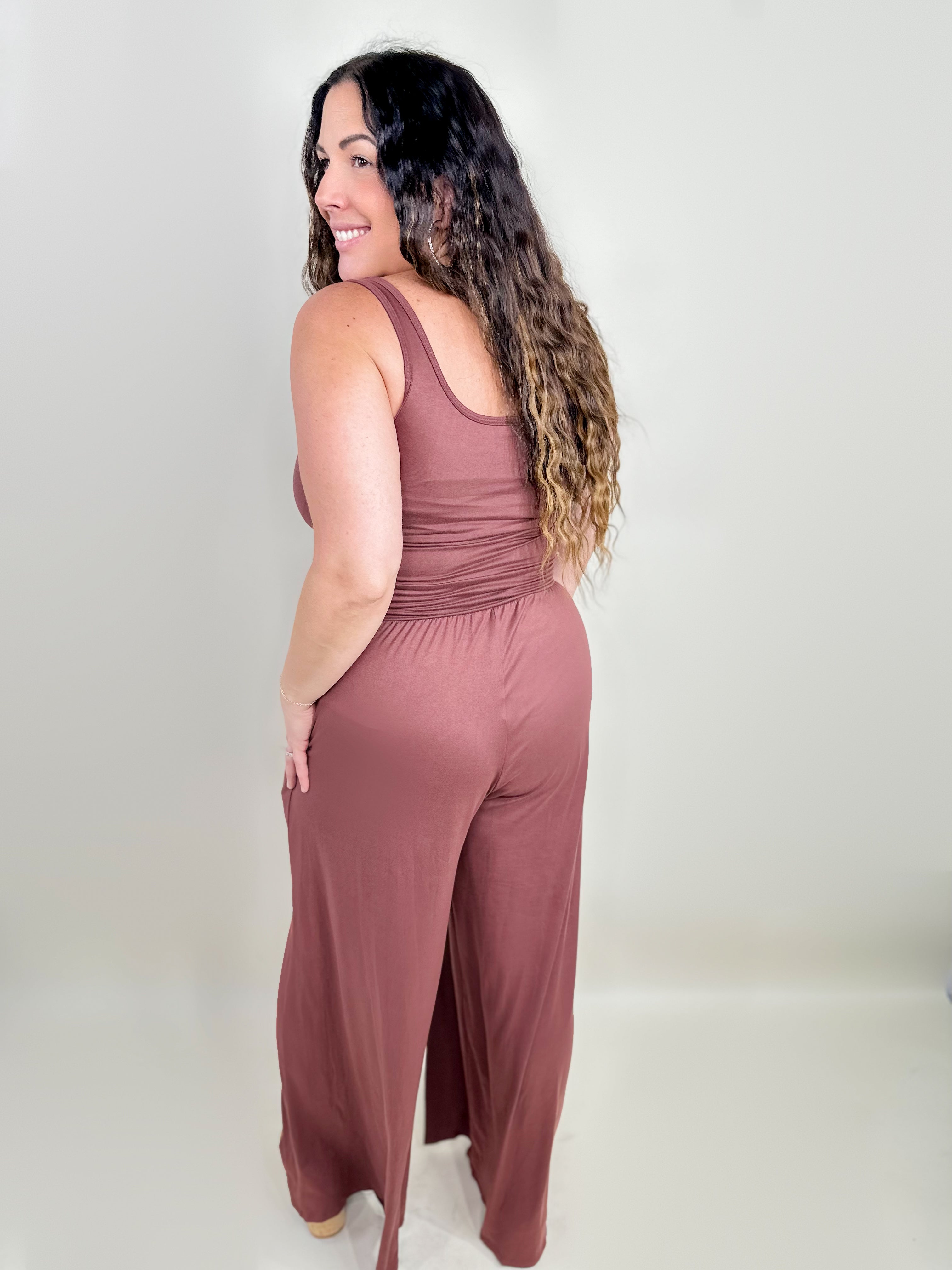 The Blackjack Jumpsuit - Rust-230 Dresses/Jumpsuits/Rompers-Eldridge-Heathered Boho Boutique, Women's Fashion and Accessories in Palmetto, FL