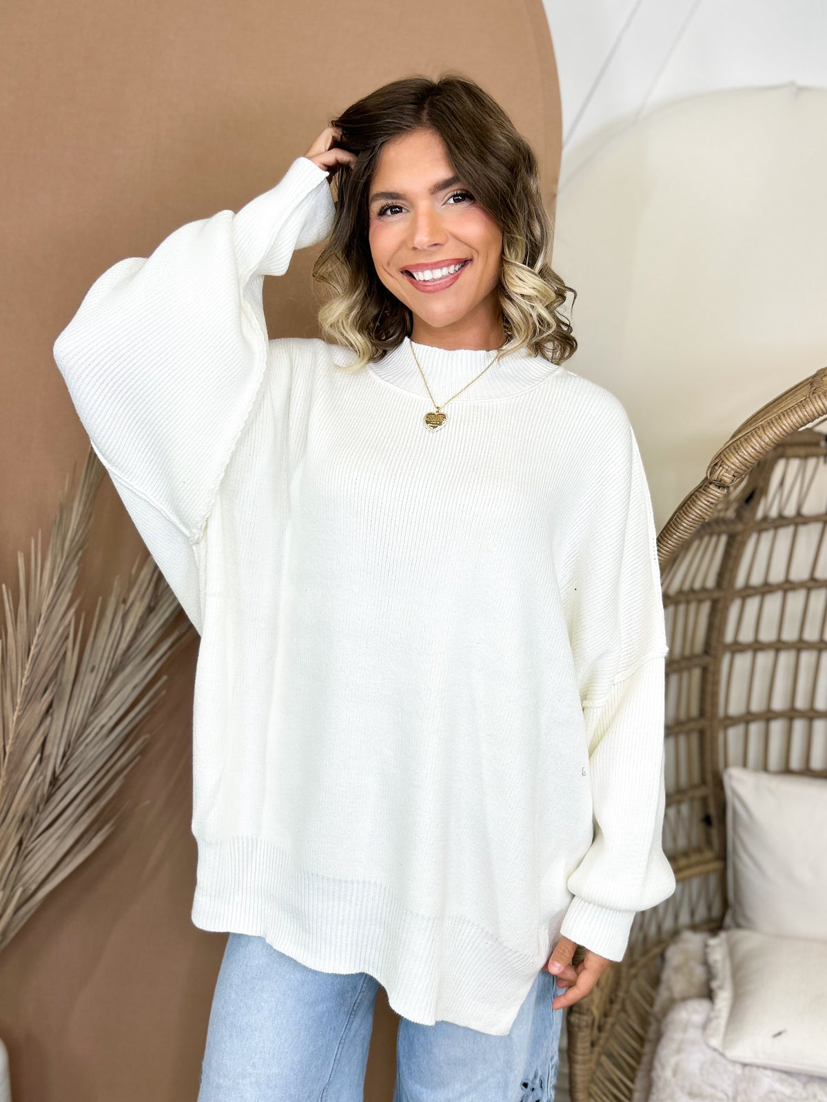 On Your Mind Pullover-120 LONG SLEEVE TOPS-ZENANA-Heathered Boho Boutique, Women's Fashion and Accessories in Palmetto, FL