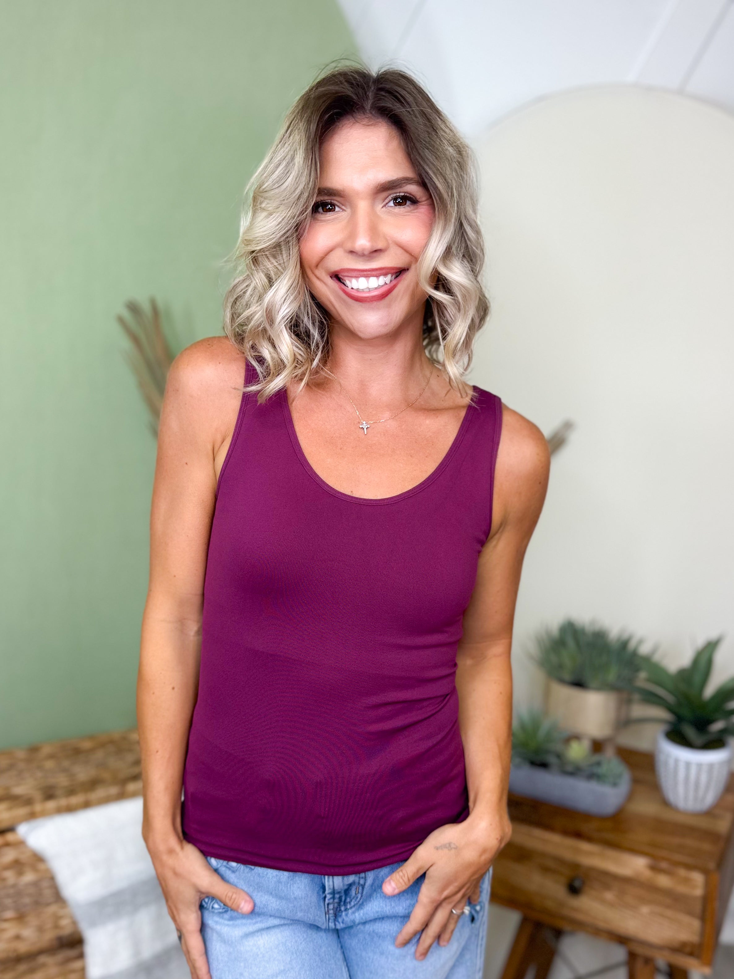 Restock: Easy Life Built in Bra Tank Top-100 TANK/CROP TOPS-YELETE-Heathered Boho Boutique, Women's Fashion and Accessories in Palmetto, FL