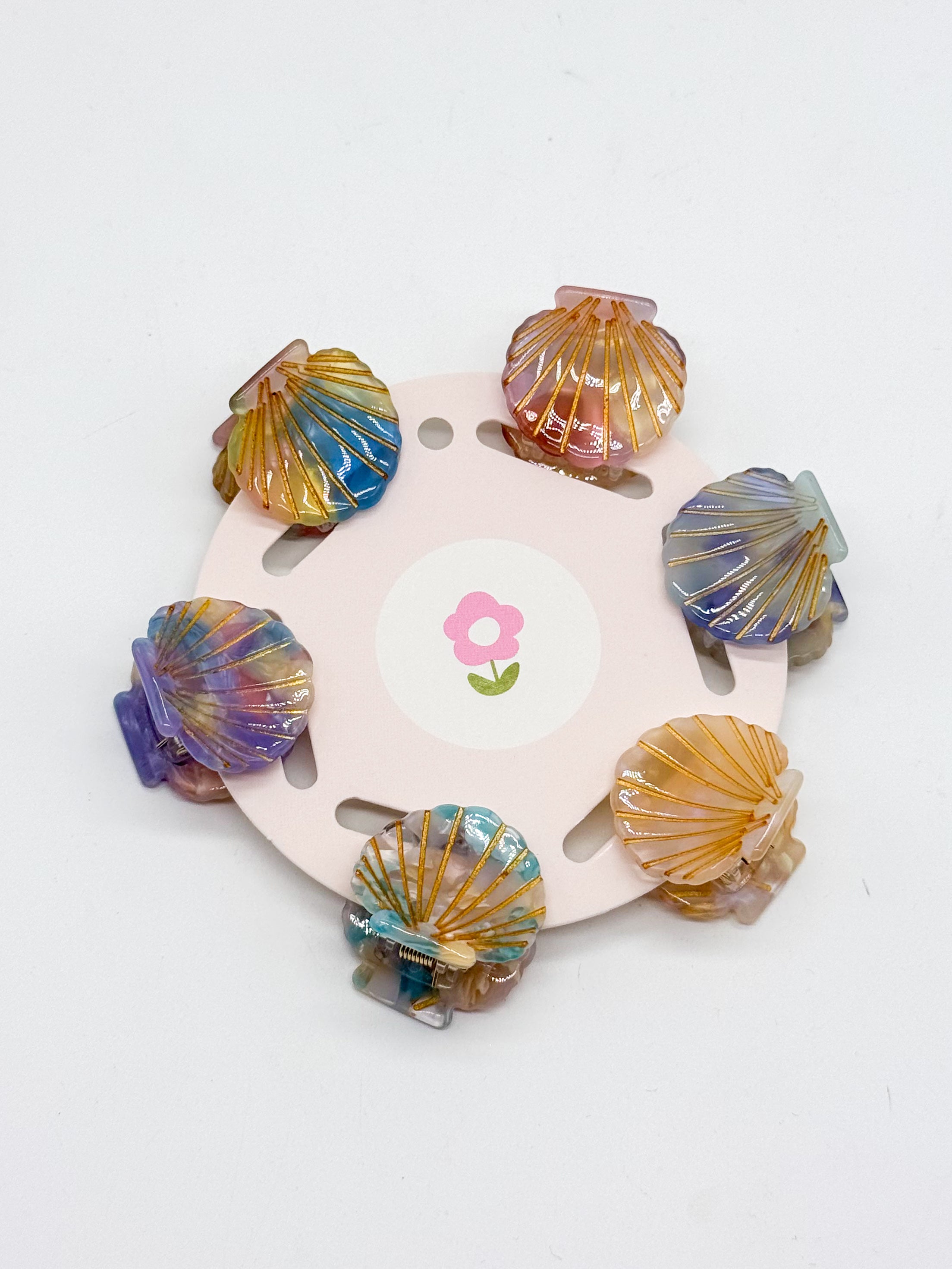 Six Piece Assorted Sealife Shell Mini Hair Clips-340 Other Accessories-Fame Accessories-Heathered Boho Boutique, Women's Fashion and Accessories in Palmetto, FL