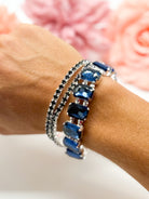 Colored Rhinestone Three Piece Bracelet Set-310 Jewelry-RM Manufacturing-Heathered Boho Boutique, Women's Fashion and Accessories in Palmetto, FL