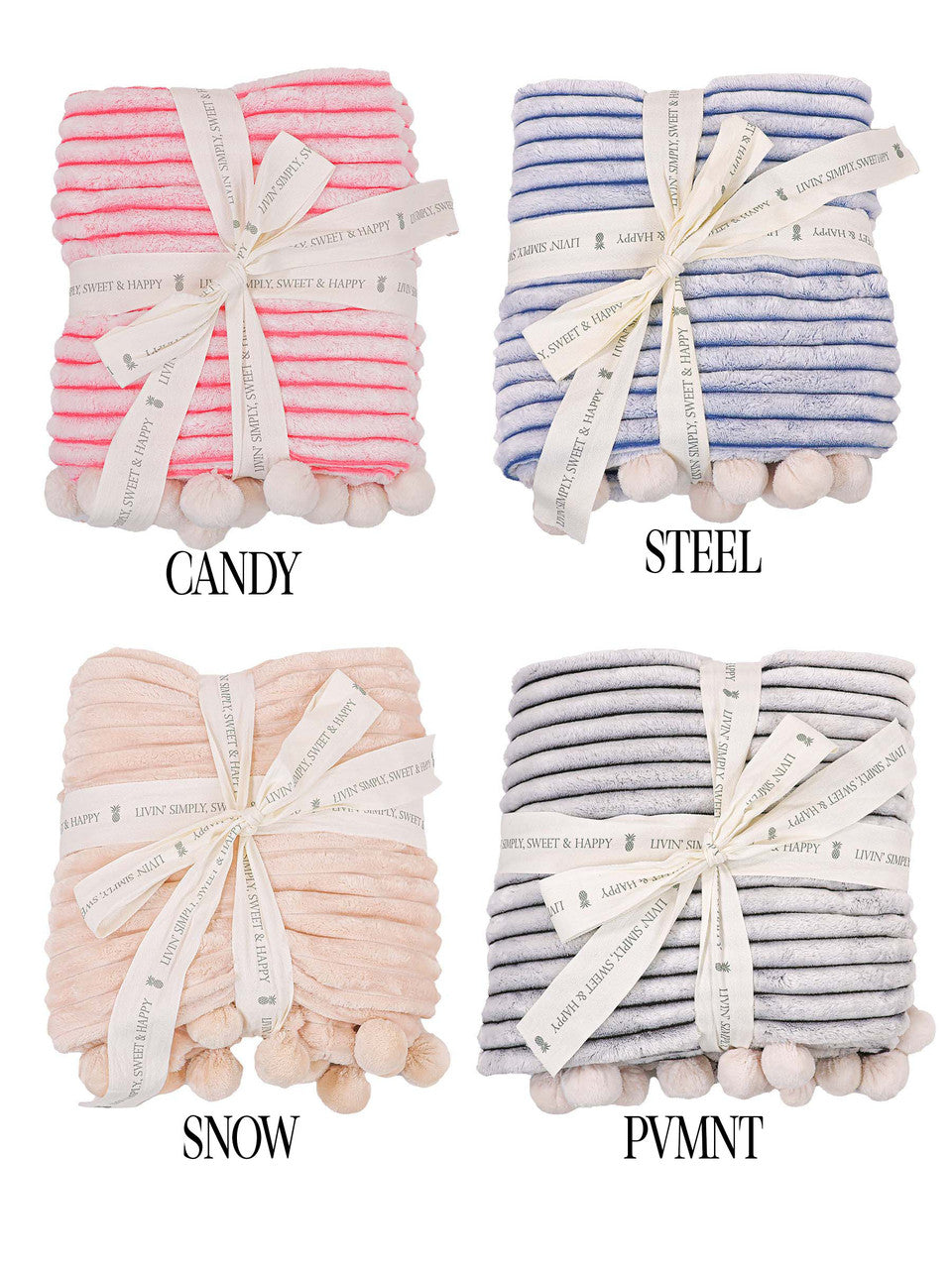 RESTOCK : Luxe Pom Pom Blanket-340 Other Accessories-Simply Southern-Heathered Boho Boutique, Women's Fashion and Accessories in Palmetto, FL