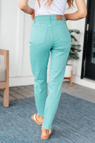 Bridgette High Rise Garment Dyed Slim Jeans in Aquamarine-Jeans-Ave Shops-Heathered Boho Boutique, Women's Fashion and Accessories in Palmetto, FL