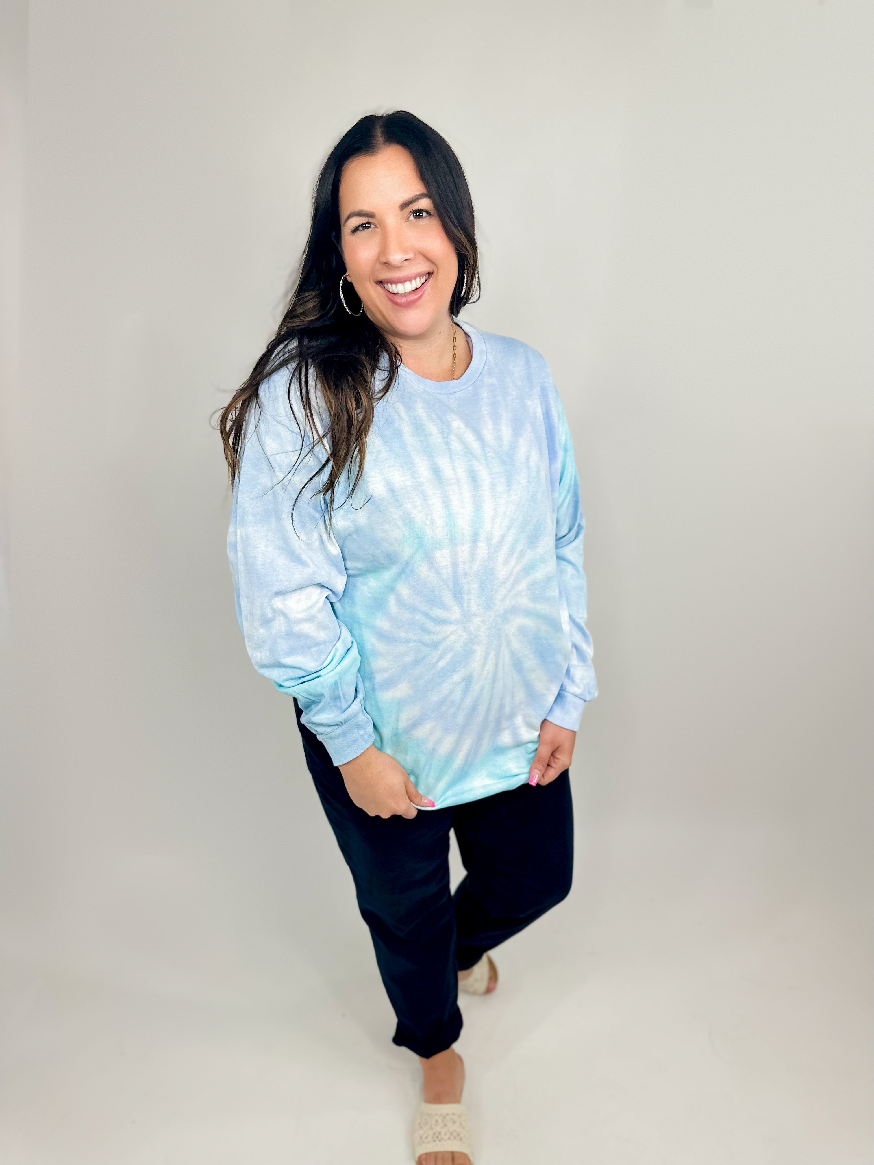 Every Seashell Has A Story Graphic Long Sleeve-120 Long Sleeve Tops-Heathered Boho-Heathered Boho Boutique, Women's Fashion and Accessories in Palmetto, FL