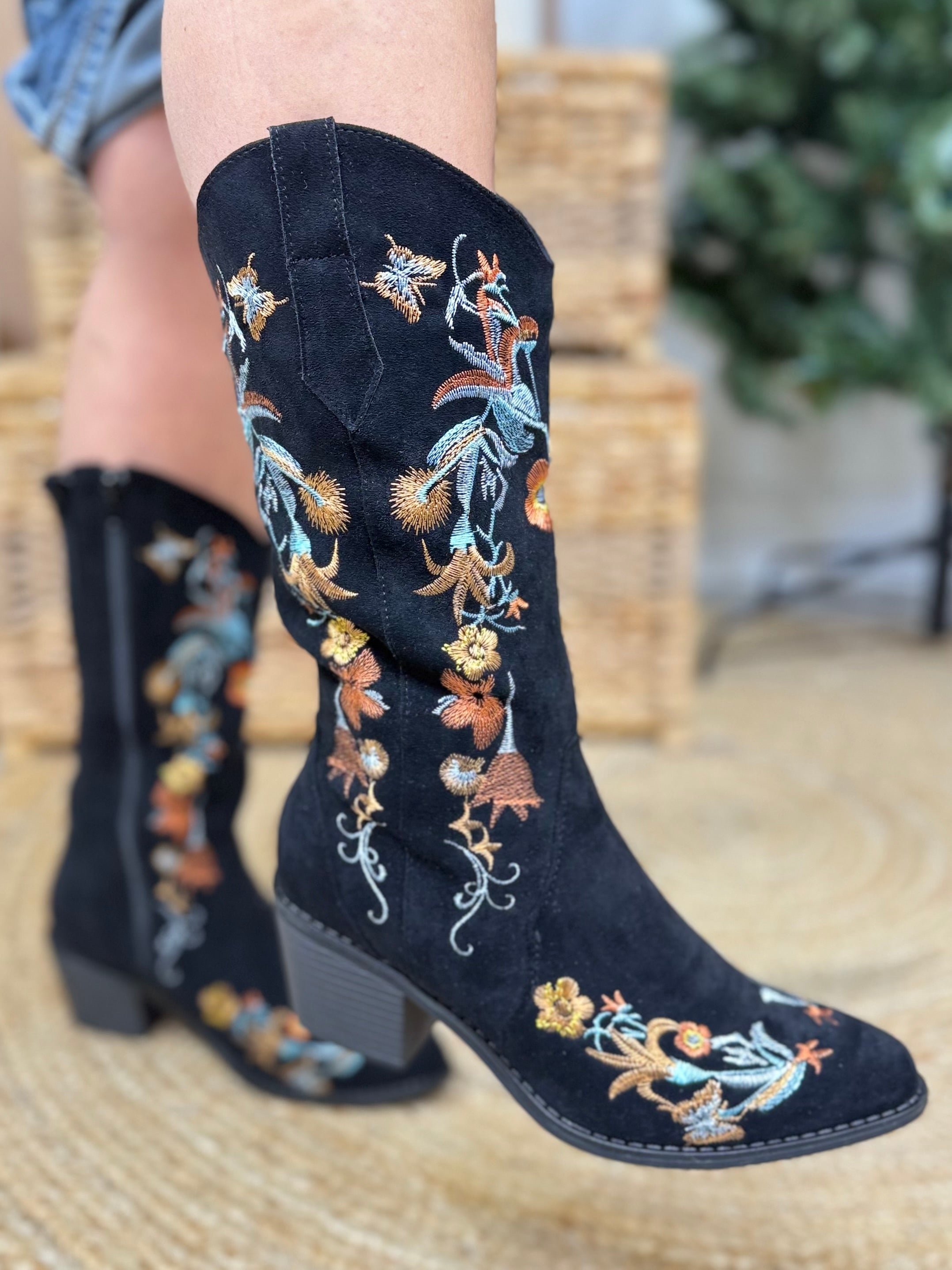 Ever After Boots - Black Suede-350 SHOES-OLEM SHOE-Heathered Boho Boutique, Women's Fashion and Accessories in Palmetto, FL