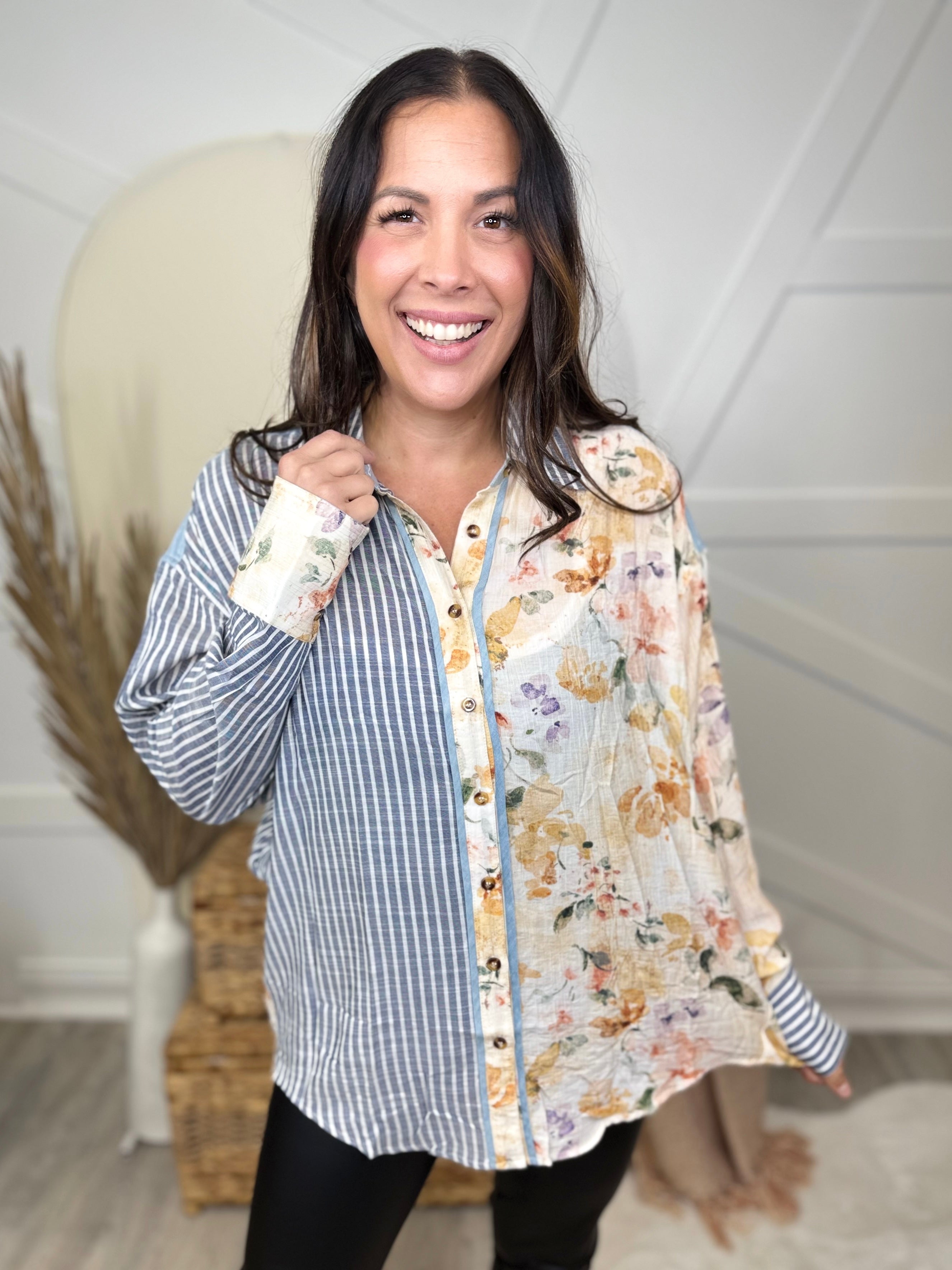 In My Floral Era Top-120 LONG SLEEVE TOPS-SEW IN LOVE-Heathered Boho Boutique, Women's Fashion and Accessories in Palmetto, FL