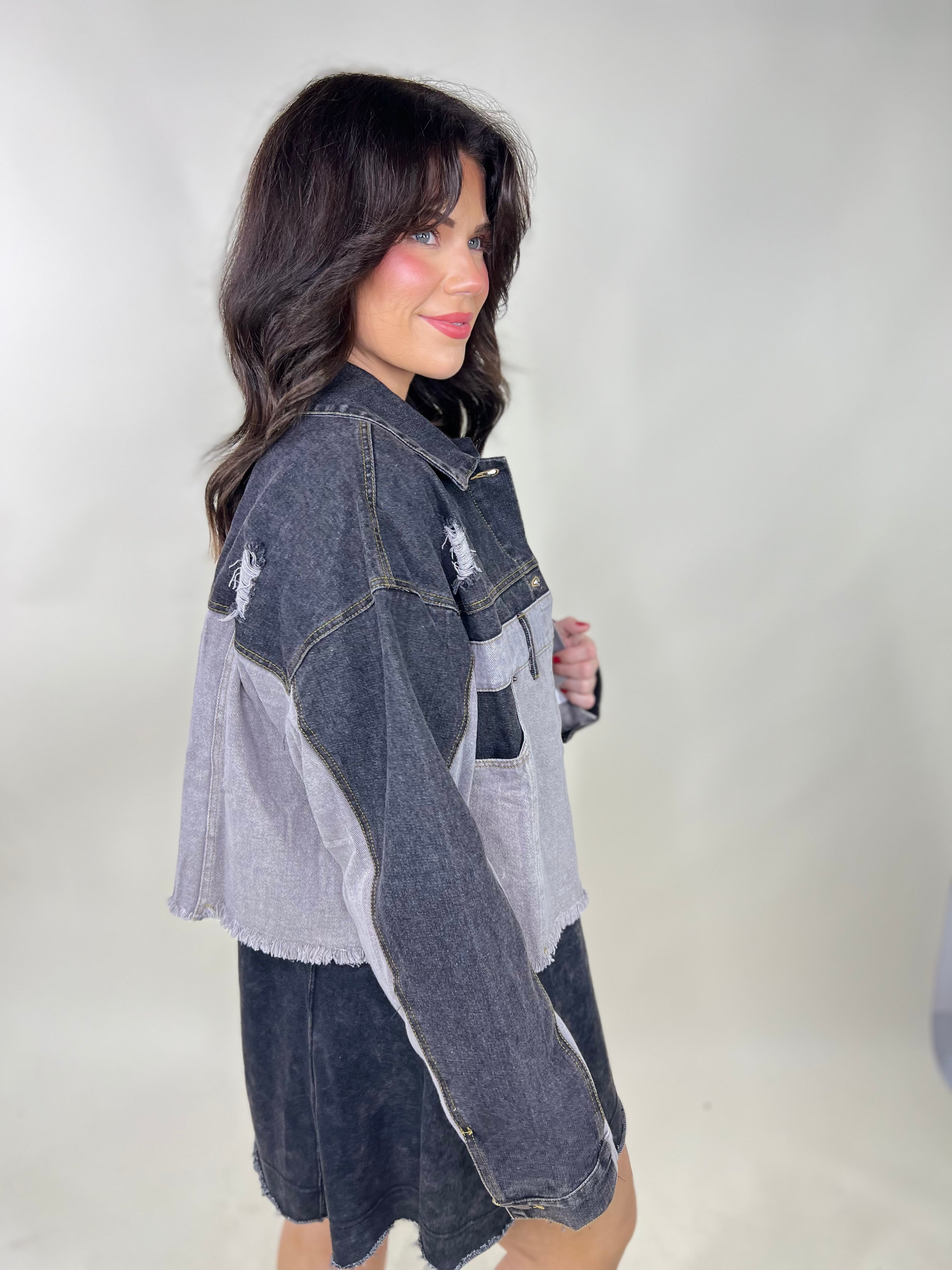 Paint the Town Denim Jacket-200 Jackets/Shackets-Oddi-Heathered Boho Boutique, Women's Fashion and Accessories in Palmetto, FL