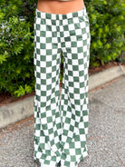 Groovy Moody Pants - Olive/White-150 PANTS-Jade by Jane-Heathered Boho Boutique, Women's Fashion and Accessories in Palmetto, FL