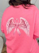 BCA Angel Wings Graphic Sweatshirt - Safety Pink-125 Sweater-Heathered Boho-Heathered Boho Boutique, Women's Fashion and Accessories in Palmetto, FL