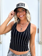 Striped Back Smoothing V-Neck Brami-100 TANK/CROP TOPS-Pebby Forevee-Heathered Boho Boutique, Women's Fashion and Accessories in Palmetto, FL
