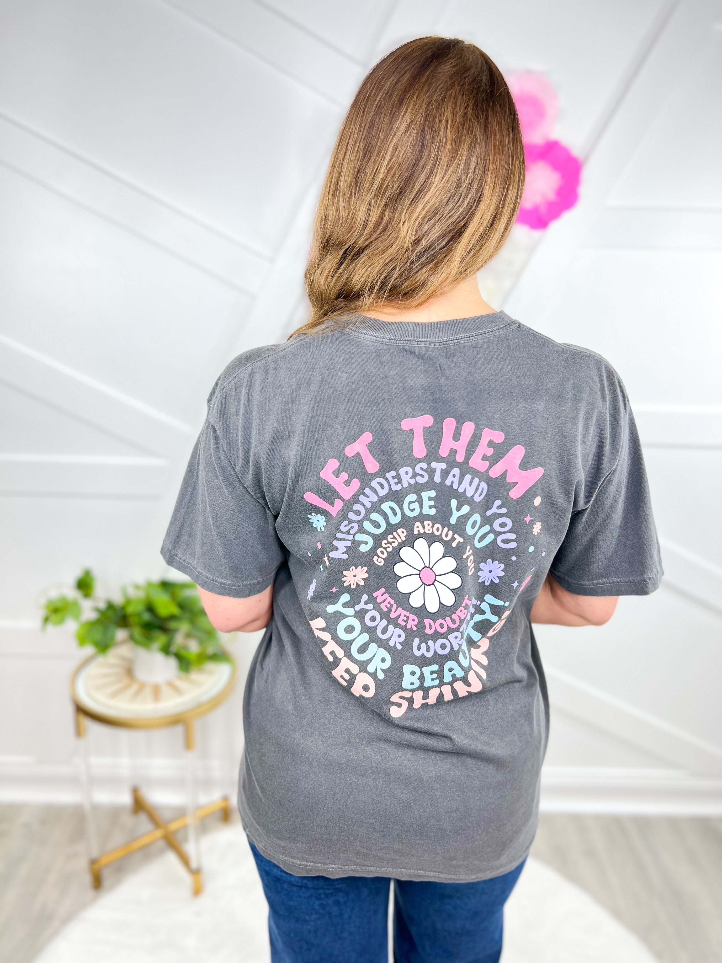 Let Them Graphic Tee - Pepper-130 Graphic Tees-Heathered Boho-Heathered Boho Boutique, Women's Fashion and Accessories in Palmetto, FL