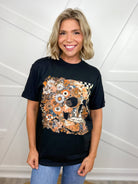 Floral Skull Graphic Tee-130 Graphic Tees-Heathered Boho-Heathered Boho Boutique, Women's Fashion and Accessories in Palmetto, FL
