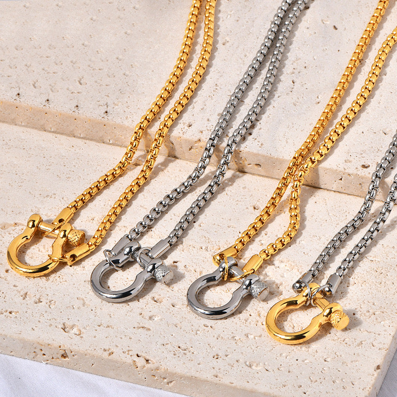 RESTOCK: Waterproof Horseshoe Necklace-310 Jewelry-NIHAO JEWELRY-Heathered Boho Boutique, Women's Fashion and Accessories in Palmetto, FL