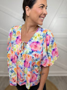 Floral Foundation Top-110 SHORT SLEEVE TOP-Bibi-Heathered Boho Boutique, Women's Fashion and Accessories in Palmetto, FL