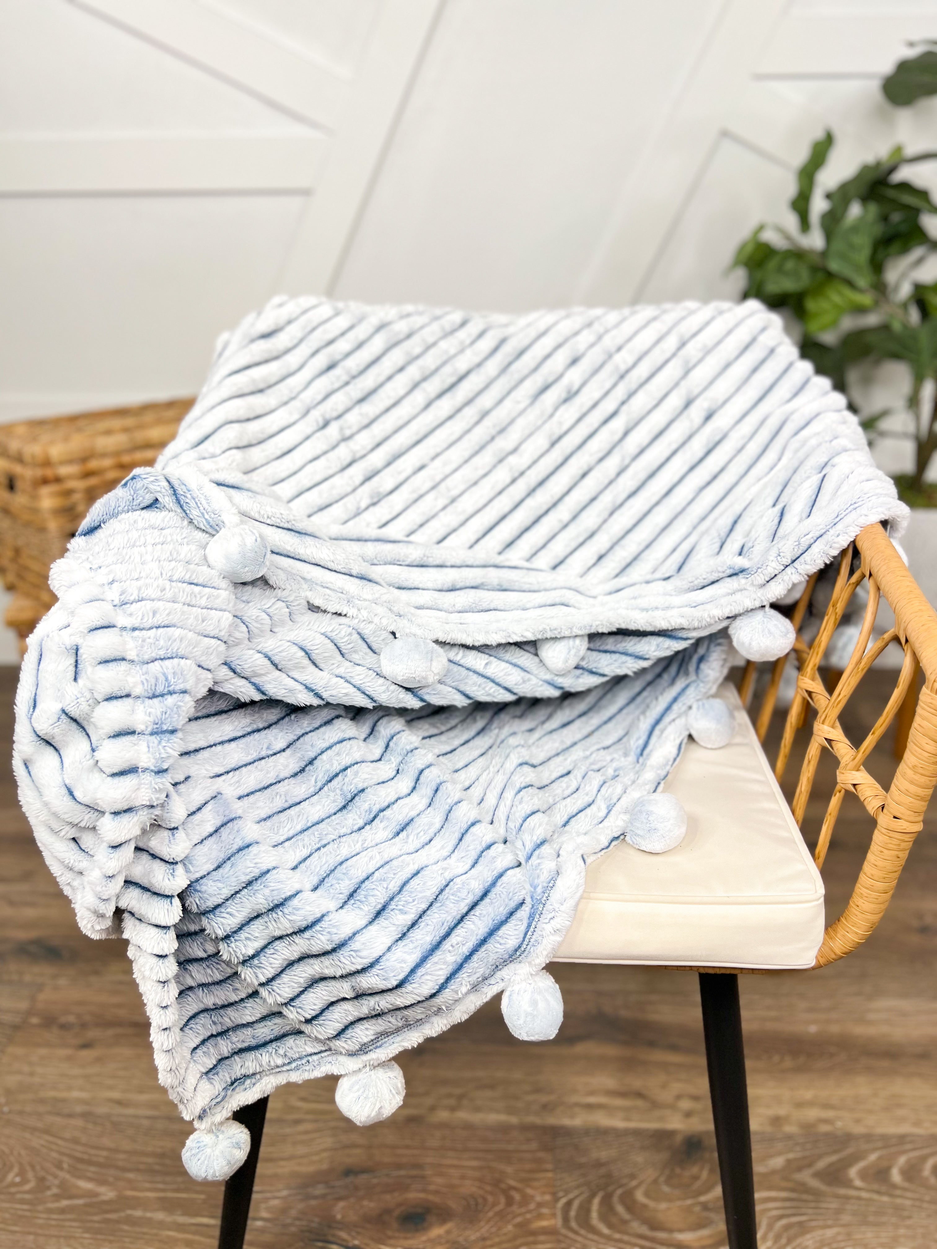 RESTOCK : Luxe Pom Pom Blanket-340 Other Accessories-Simply Southern-Heathered Boho Boutique, Women's Fashion and Accessories in Palmetto, FL