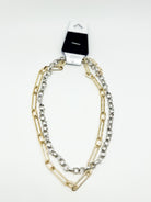 Double Chain Link Layered Necklace-310 Jewelry-JOSEPH ANTHONY NY, INC.-Heathered Boho Boutique, Women's Fashion and Accessories in Palmetto, FL